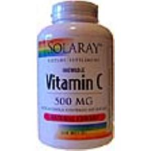 VITAMINA C-500 sabor naranja 100comp.mast..SOLARAY