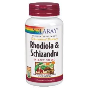 SCHIZANDRA - RODHIOLA 500mg. 60cap.veg SOLARAY