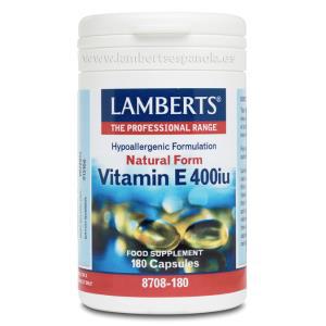 VITAMINA E NATURAL 400UI 180 CAP LAMBERTS ESPAÑOLA