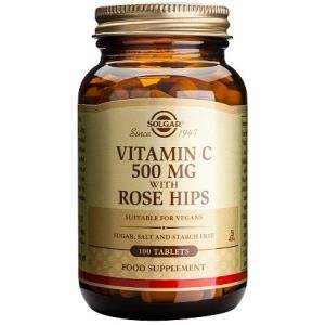 VITAMINA C 500mg ROSE HIPS 100com SOLGAR